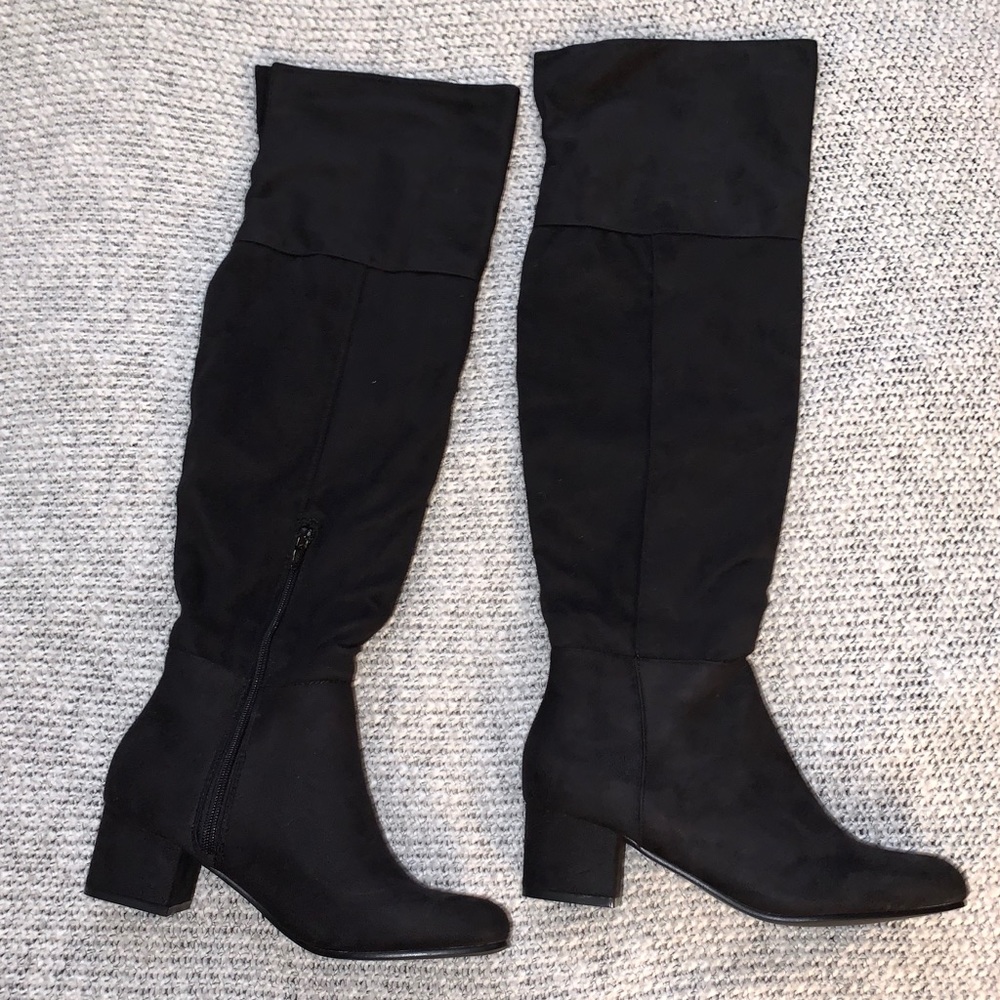 Faux Suede Over The Knee Boots